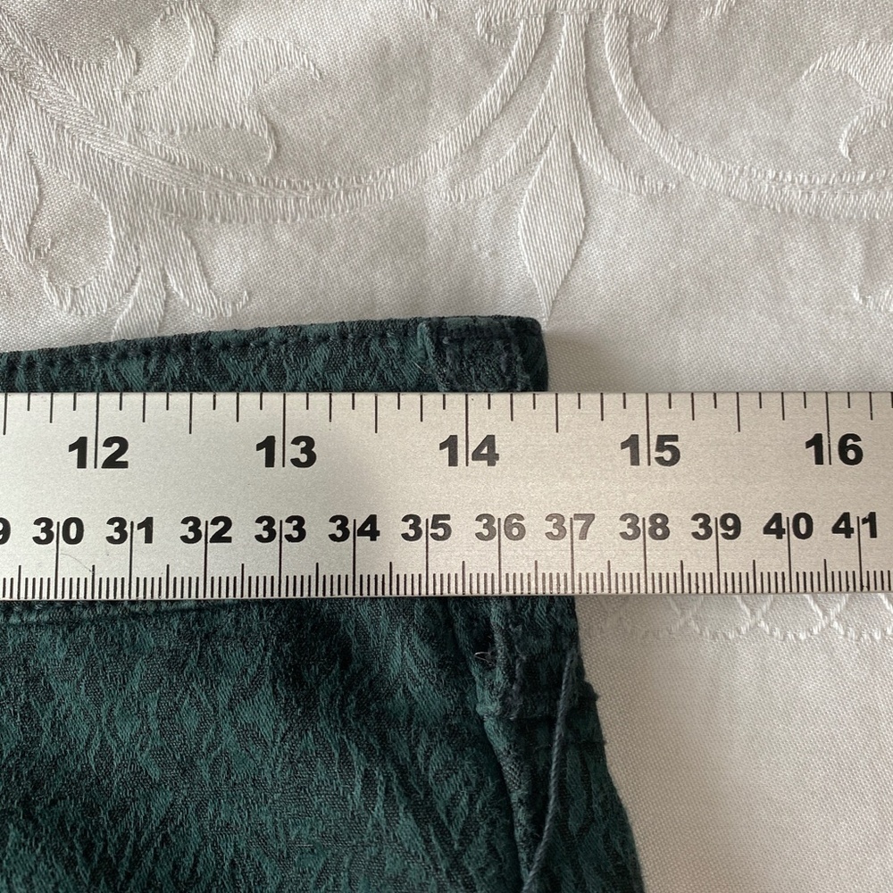 Pilcro and The Letterpress Green Forest Floral Stretch‎ Pant Size 26 Zipper Hems - Picture 10 of 14